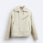 TAOP&ZA Men's Faux Lamb Fur Jacket for Fall/Winter