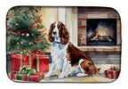 Welsh Springer Spaniel Cozy Christmas Dish Drying Mat