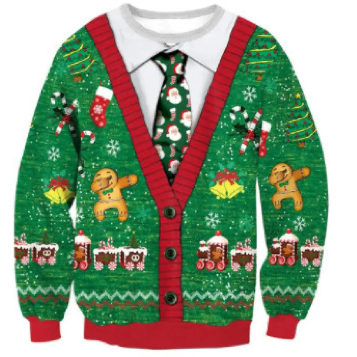 Men's Santa Claus Print Long Sleeve Pullover Sweater | Streetwear
