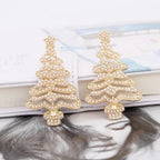 Exaggerated Hollow Christmas Tree Earrings for Women