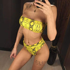 Popular Sexy Yellow Leopard Print Bikini Set