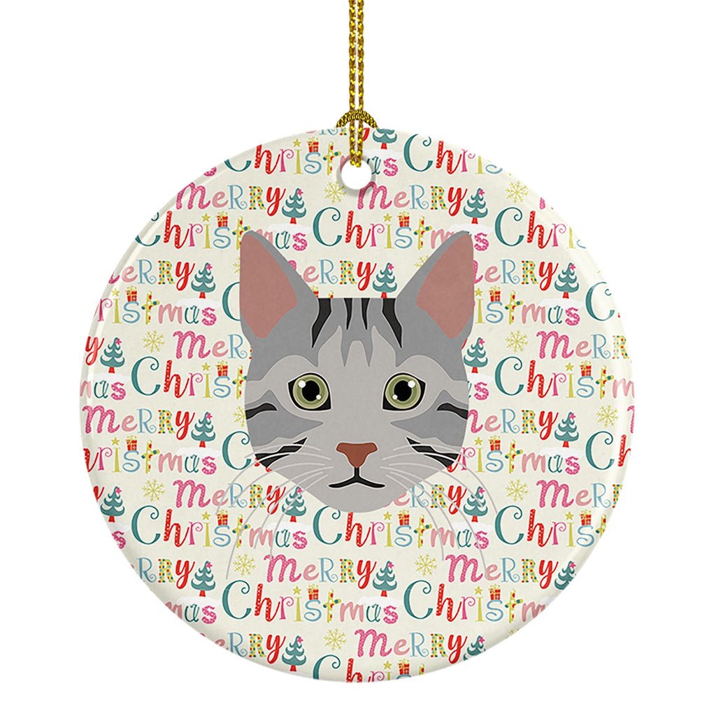 Egyptian Mau Cat Christmas Ceramic Ornament