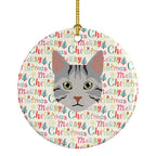 Egyptian Mau Cat Christmas Ceramic Ornament