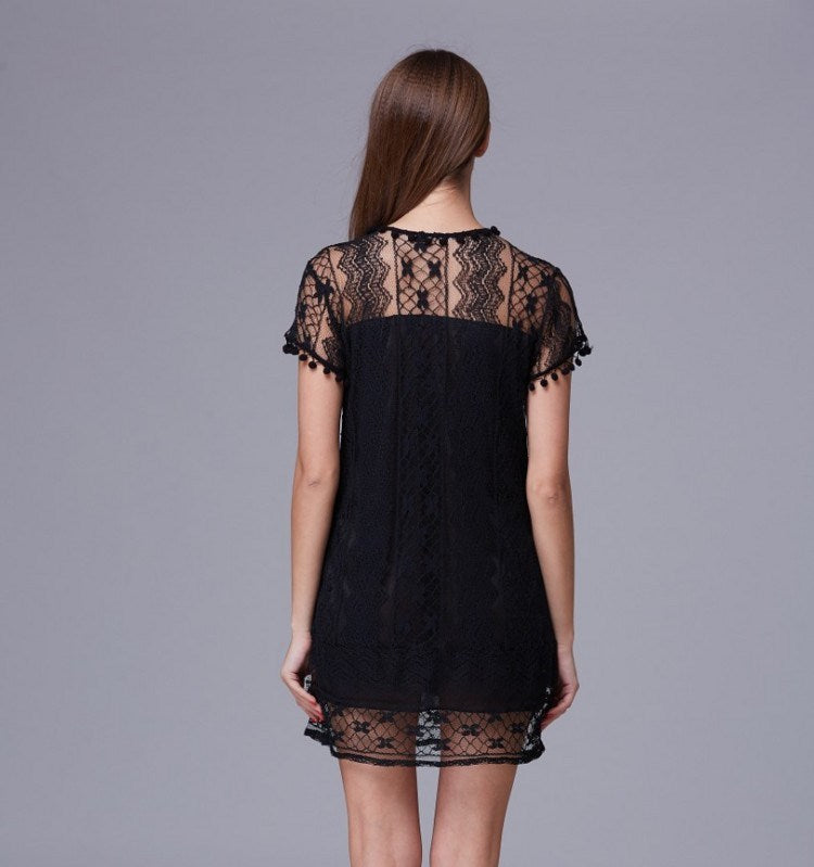 Elegant White Lace Sleeveless Dress