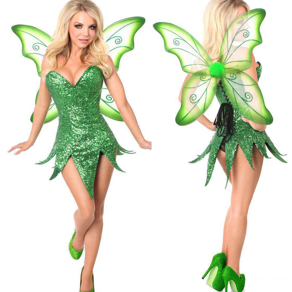 Christmas Halloween Cosplay Dress with Fairy Wings