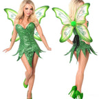 Christmas Halloween Cosplay Dress with Fairy Wings