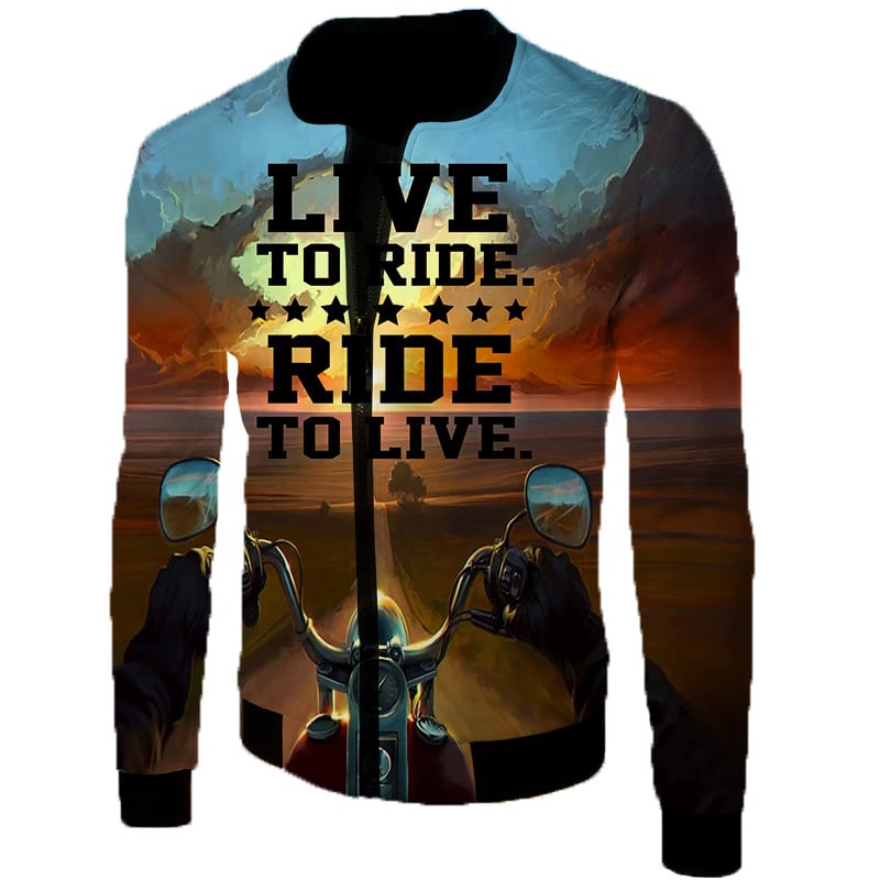 Men's 3D Digital Color Print Flight Jacket Suit
