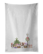 Basset Hound Adult and Puppy with Christmas Wonderland Kitchen Towel Set of 2