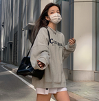 Embroidered Loose Casual Thick Cotton Sweatshirt | Streetwear