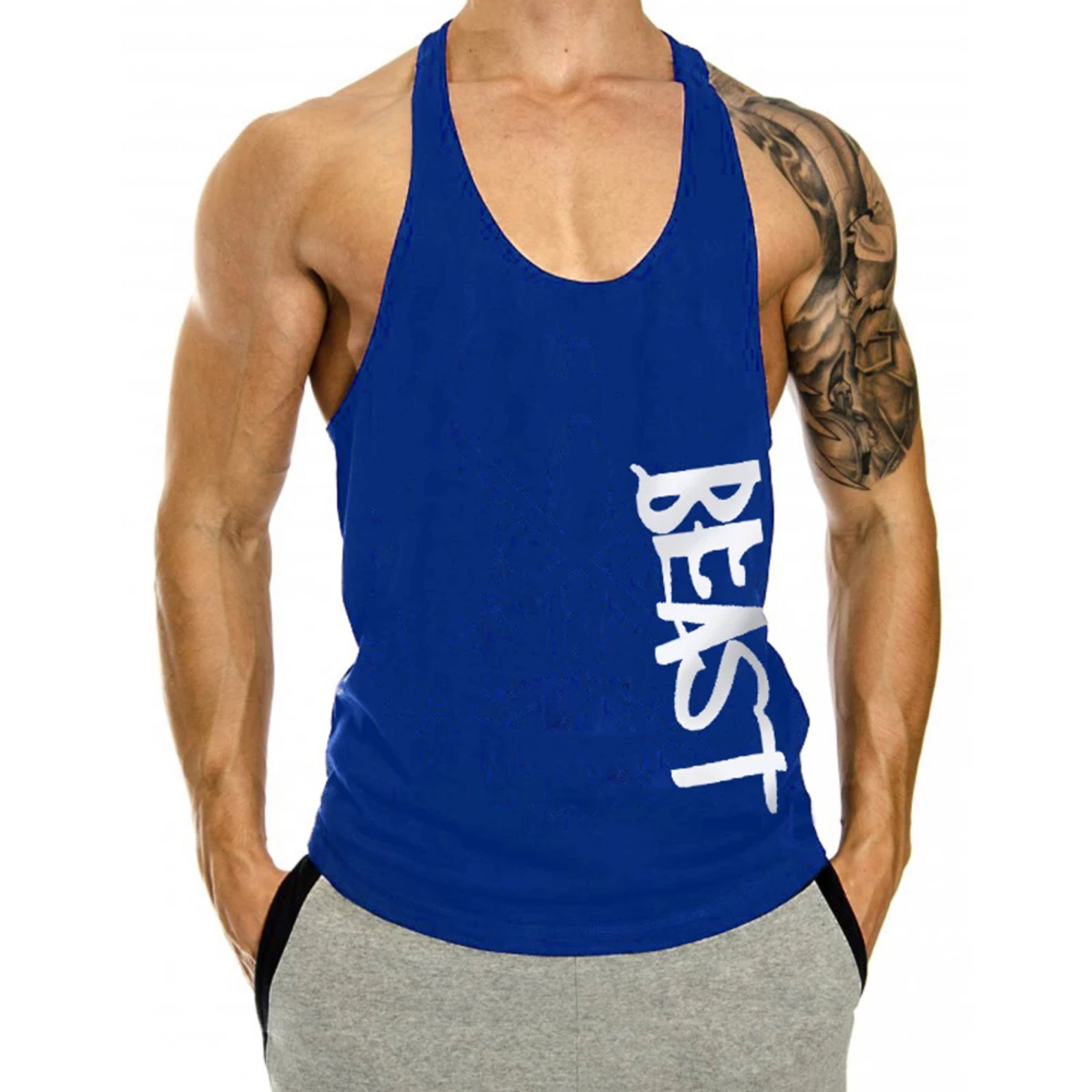 Men's Sports Tank Top - Breathable Loose Fit T-Shirt