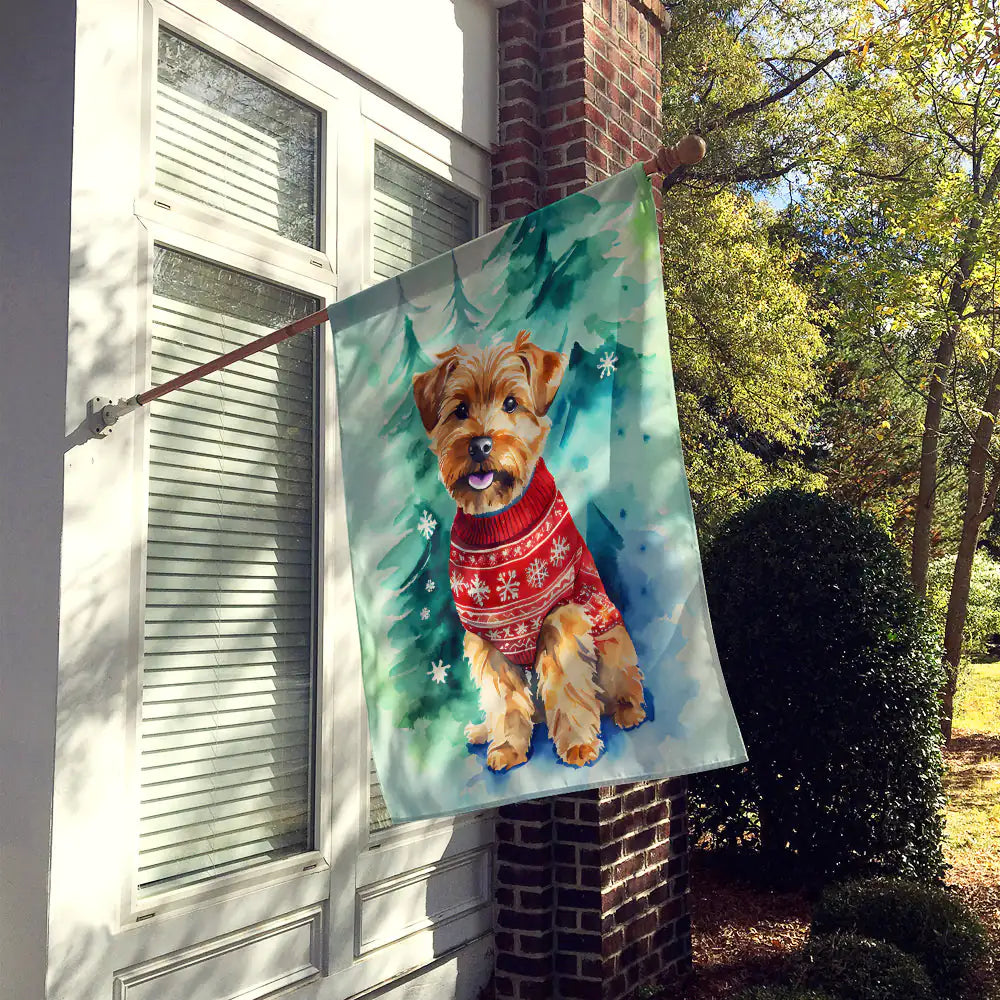 Norfolk Terrier Christmas House Flag