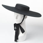 Large Brim Wool Hat - European and American Fashion | Embroidered Cap