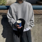 Casual Hoodless Solid Color Pullover | Streetwear