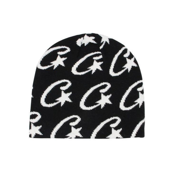 Warm Knitted Wool Beanie with Jacquard Street Letters | Embroidered Cap