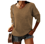 Women's Casual V-neck Slim Fit Knit Sweater