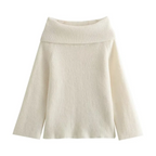 Off Shoulder Pullover Sweater for Women | Streetwear