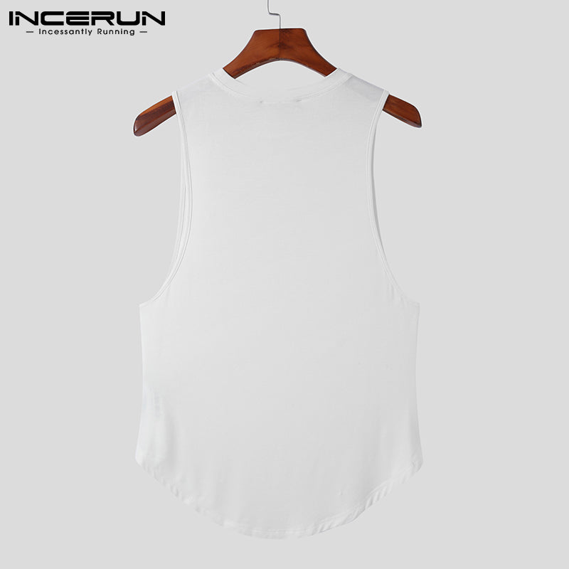 Solid Color O Neck Sleeveless Casual Men's Tank Top