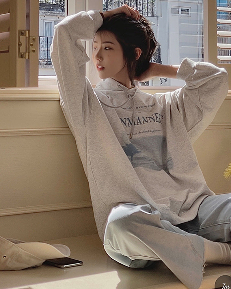 American Vintage Plus Size Letter Print Hoodie | Streetwear