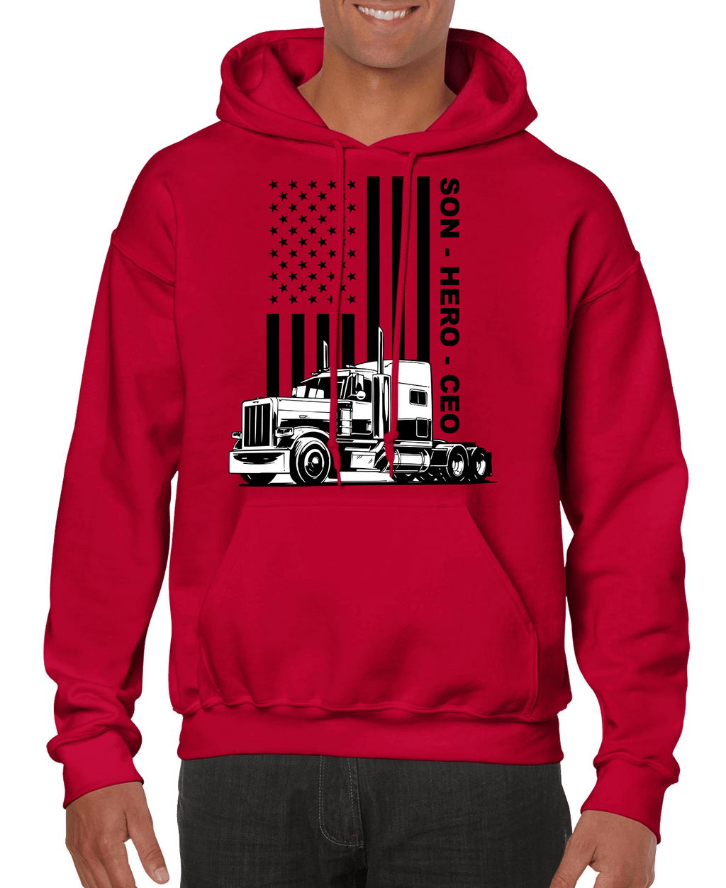 USA Trucker, Son, Hero, CEO Men’s Hoodie | Streetwear