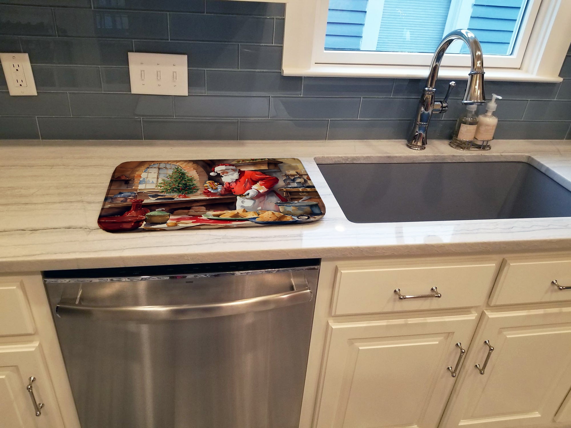 Cookies with Santa Claus Dish Drying Mat