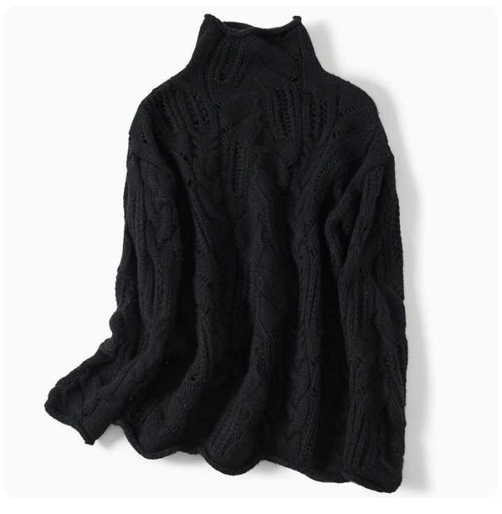 High-Neck Loose Pullover | Streetwear