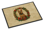 Norwich Terrier Christmas Flowers Doormat