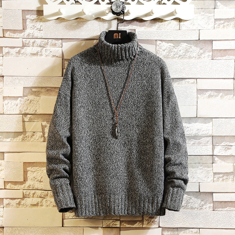 Men's High-Neck Thick Knit Warm Sweater