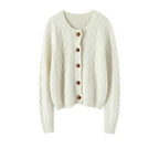 Thick 100% Pure Wool Women's Cardigan Sweater