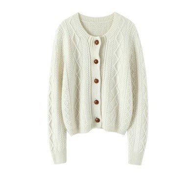 Thick 100% Pure Wool Women's Cardigan Sweater