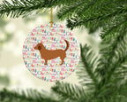 Alpine Dachsbrake Merry Christmas Ceramic Ornament