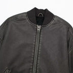 UNIZERA Women's Retro Faux Leather Pilot Jacket Coat