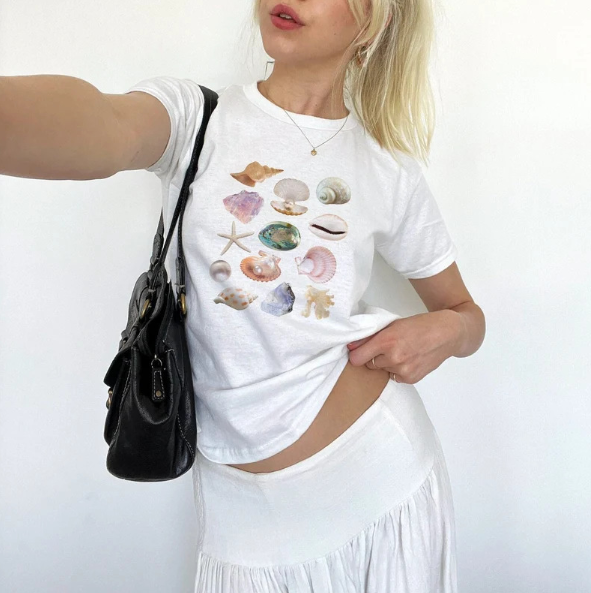 Y2K Graphic Crop Top for E-Girls (One Piece)