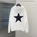 Y2K Aesthetic Star Print Hooded Sweatshirt for Men | Streetwear