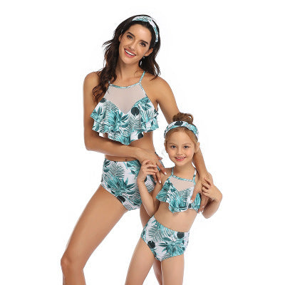 Women's Fashion High-Waist Matching Bikini Swimsuits