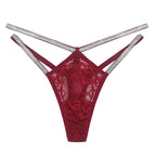 Burgundy Low Waist Lace Thong Panties in Various Colors