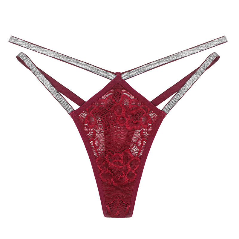 Burgundy Low Waist Lace Thong Panties in Various Colors