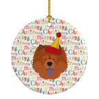 Chow Chow Merry Christmas Ceramic Ornament