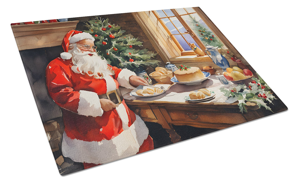Cookies with Santa Claus Glass Cutting Board