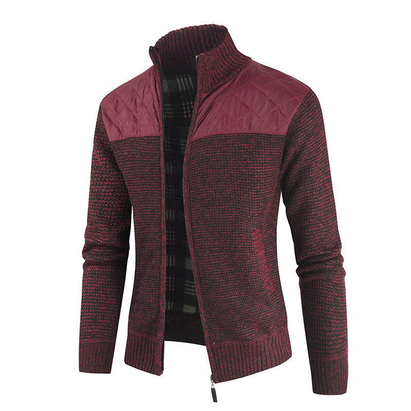 Men's Fleece-lined Thick Cardigan Sweater