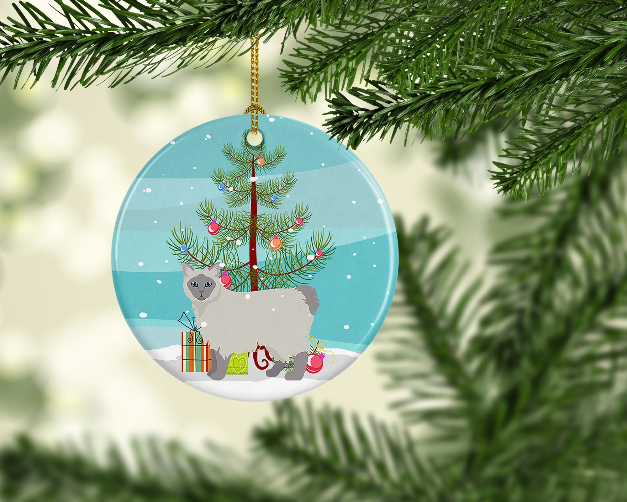 Owyhee Bob Cat Christmas Ceramic Ornament