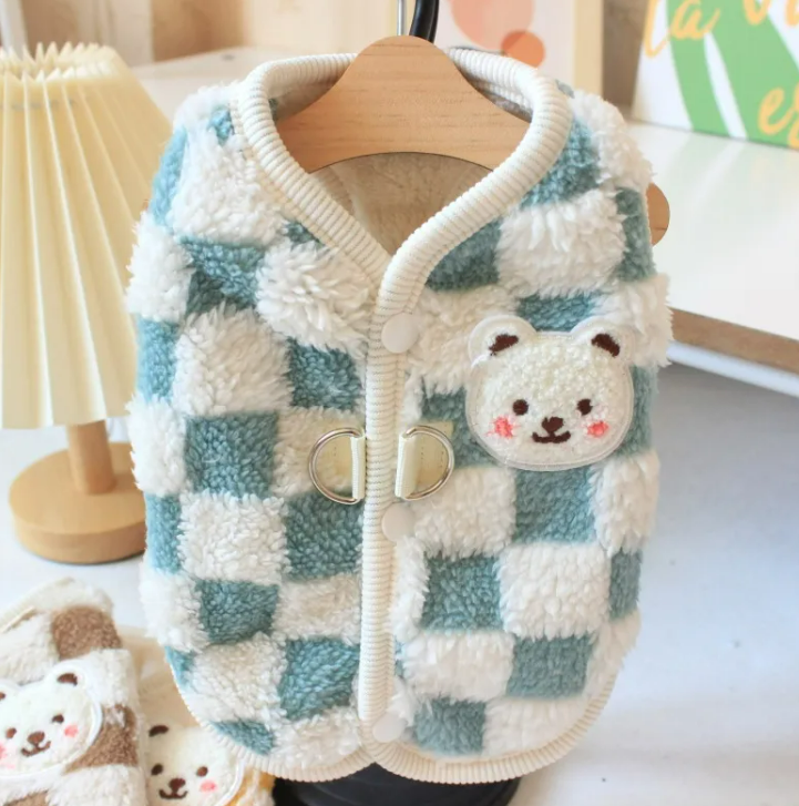 Fleece-Lined Warm Dog Outfit with Leash