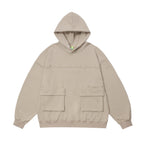 Men's Hooded Terry Sweater with Multi-Pocket Rivets