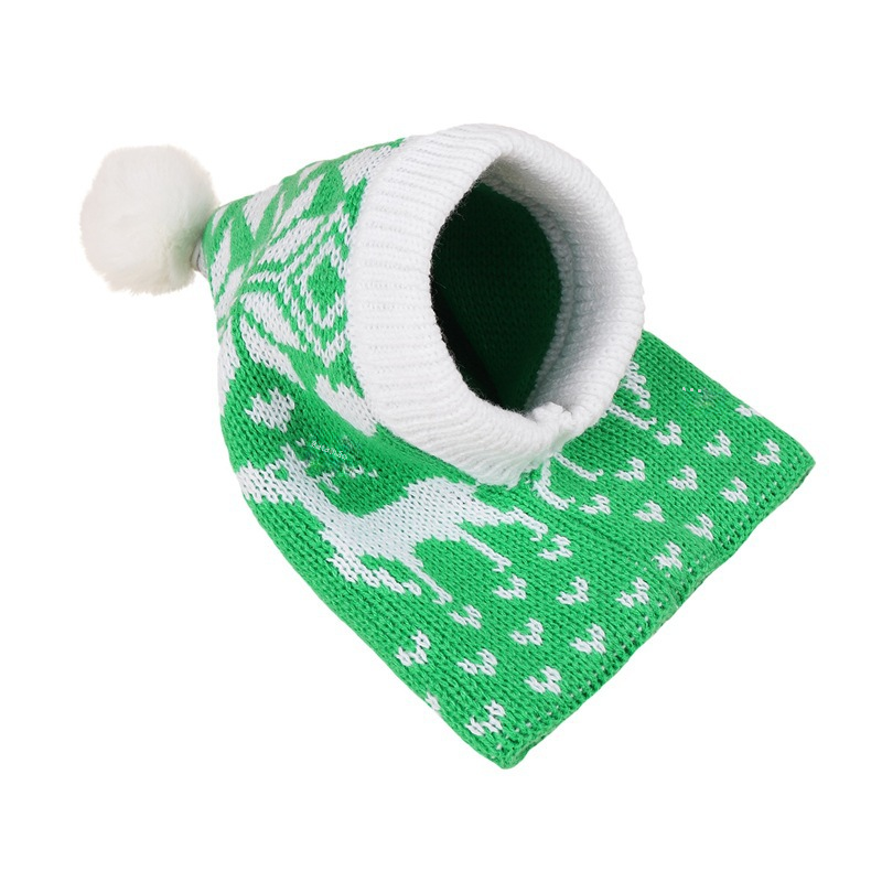 Christmas Heart Snowflake Reindeer Knit Hat for Pets