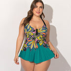 2020 Plus Size Swimwear with Skirt Print Design