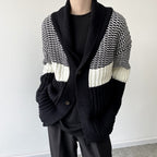Coarse Wool Contrast Knitting Sweater for Dough Twists