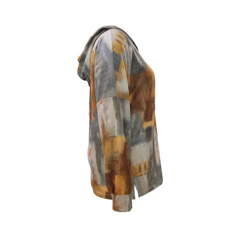 Elegant Long Sleeve Button Hooded Shirt Sweatshirt for Women | Streetwear