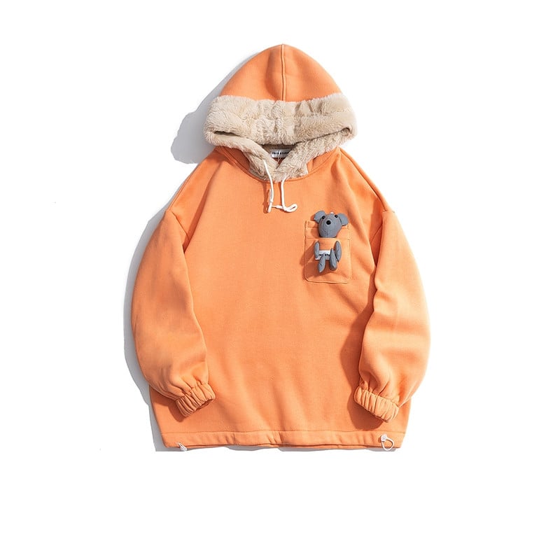 Harajuku Style 3D Bear Plush Hooded Sweater