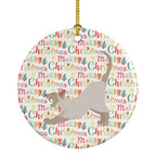Thai Lilac Cat Christmas Ceramic Ornament