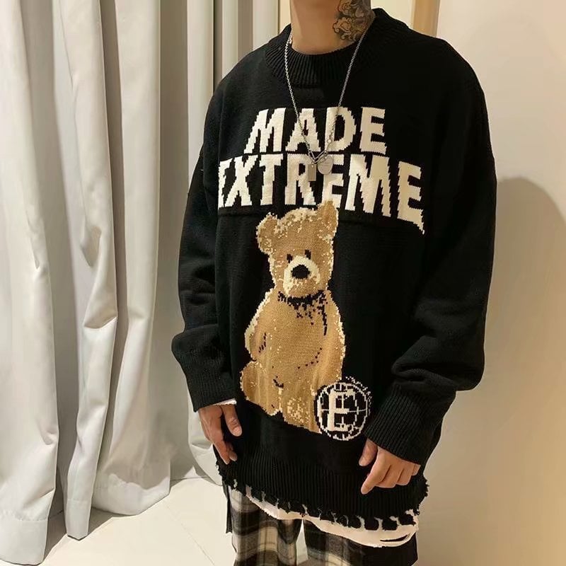 Letter Bear Knit Sweater for Couples (Men & Women)