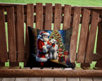 Bedlington Terrier and Santa Claus Throw Pillow